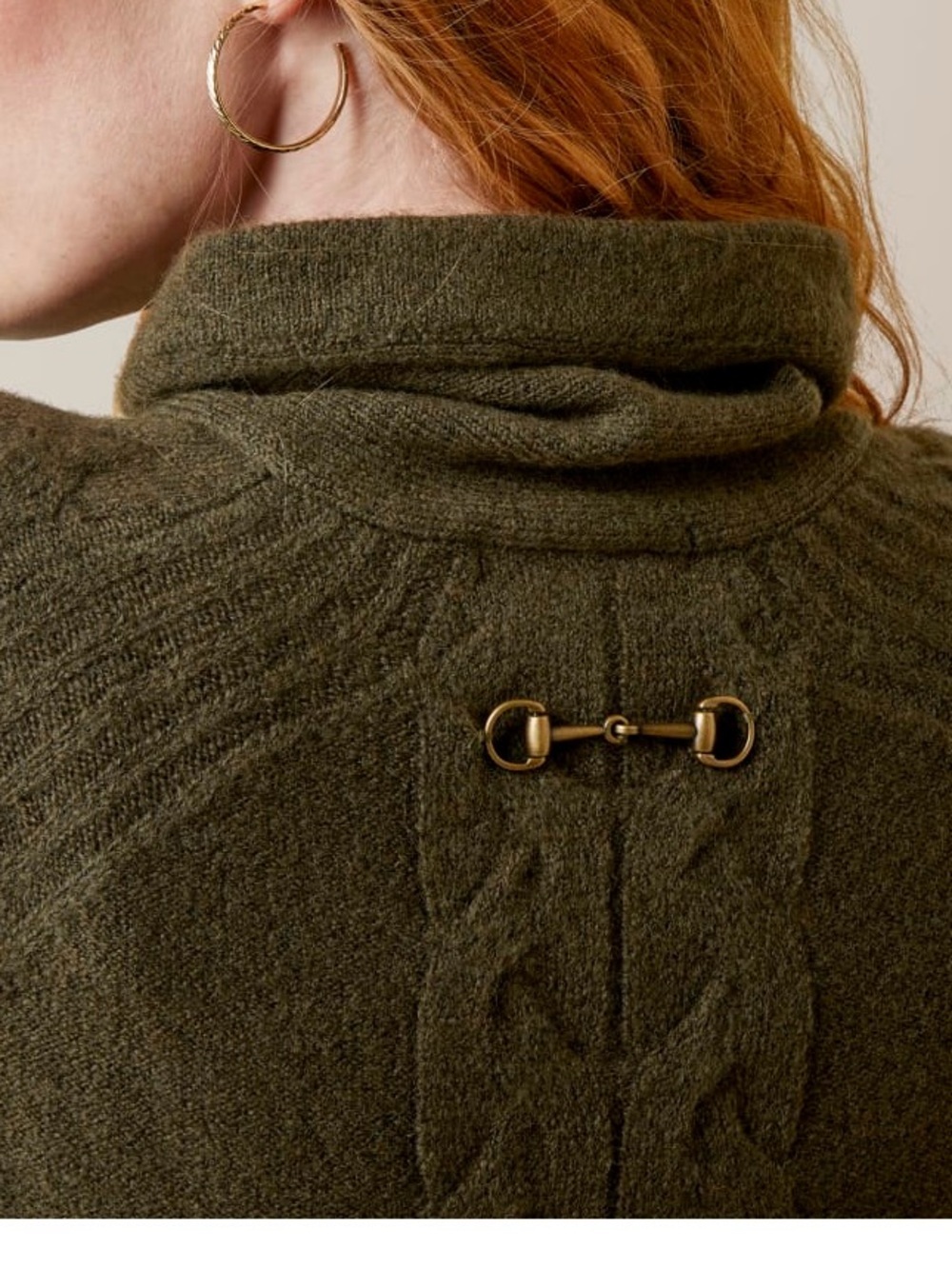 Ariat Novato Wool Blend Sweater in Olive Green Horse Bit Detail Size Small - Picture 4 of 16